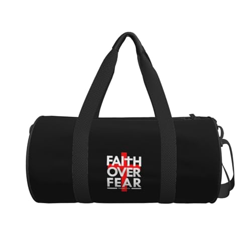 Faith Over Fear Bible Scripture Verse Christian Convertible Garment Bag with Shoulder Strap, Carry on Garment Duffel Bag for Men Women - Rolling Foldable for Travel Luggage Bags (Black)2