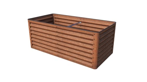 GFP Primeyard Luca Cortenstahl-Hochbeet 150x75x60 cm - stabiles Gartenbeet mit natürlicher Rostoptik & sicherem Kantenschutz, ganzjährig einsetzbar