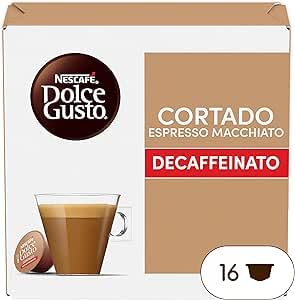 NESCAFÉ Dolce Gusto Cortado Descafeinado - Cápsulas de Café, 48 Cápsulas (3 x 16) - Originales para cafeteras Dolce Gusto