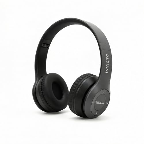 Image of INVICTO 47 Wireless Bluetooth Headphones Over Ear with Mic (Black)