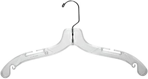 Perchas de plástico transparente para vestir al por menor de 17 pulgadas, caja de 100, 96338