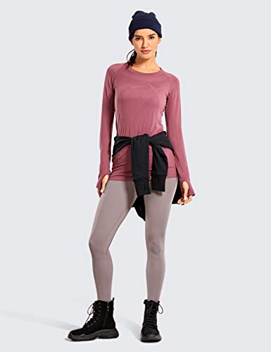 CRZ YOGA WCamisa de corrida esportiva sem costura feminina de mangas compridas esportivas respirável