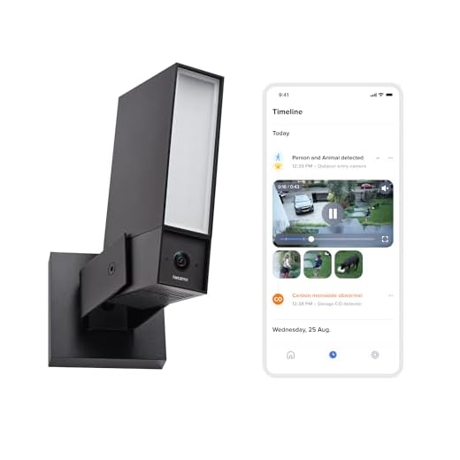 Netatmo Überwachungskamera für den Außenbereich,2SD, WLAN 5 GHz, 2K HDR, KI-Erkennung Personen/Fahrzeuge/Tiere, LED-Flutlicht 12 W, Sirene 105 dB, lokale Speicherung,ohne Abonement,Schwarz, NOC2B-AMZ