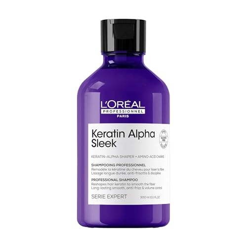 L'OREAL PROFESSIONNEL - Shampoing Disciplinant Keratin Alpha Sleek - -95% de Casse - Nettoie en...