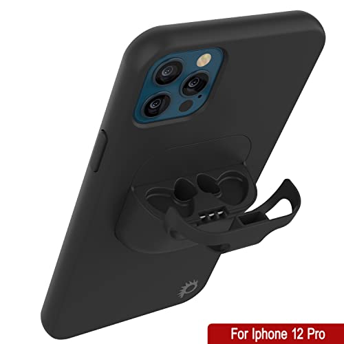 Punkcase Iphone 12 Pro Airpods Case Holder (Centerpods Series) | Slim & Durable 2 In 1 Cover Designed For Iphone 12 Pro (6.1") | Protects Your Phone & Stores Your Airpods Gen. 1 & 2 [Black] #TOP3
