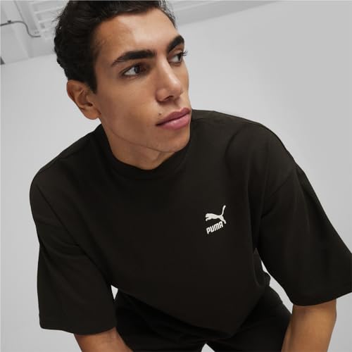 Image of PUMA Mens Better Classics Oversized Logo Crew Neck Short Sleeve Casual Tops Casual