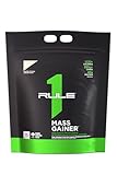 Rule 1 Mass Gainer - High-Calorie Weight Gain Formula with 1,220+ Calories, 250g+ Complex Carb Blend, 40g All-Whey Protein Per Serving (16 Servings, Vanilla Crème)