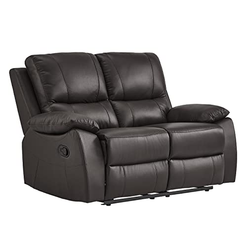Lexicon Farmington Wall-Hugger Manual Double Reclining Loveseat, Brown #TOP2