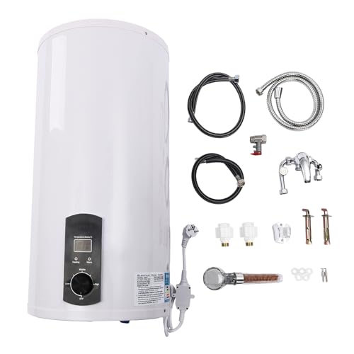 Elektrischer 80L/100L Speicher-Wassererhitzer, Boiler, elektrischer Durchlauferhitzer, Warmwasserboiler, wandmontierter Boiler, LED-Bildschirm mit Handbrause. 80L (Tatsächliche Wasserkapazität: 50L)