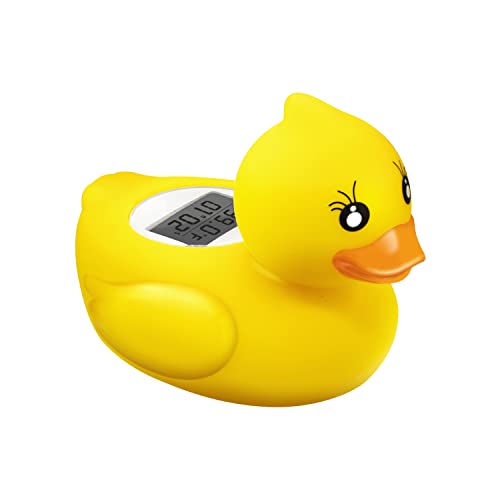 Baby Bath Tub Water Thermometer – (Upgraded Version) Digital Water Temperature Thermometer & Room Thermometer, Duck Floating Toy for Infant Toddler Bathtub Pool with Temperature Warning