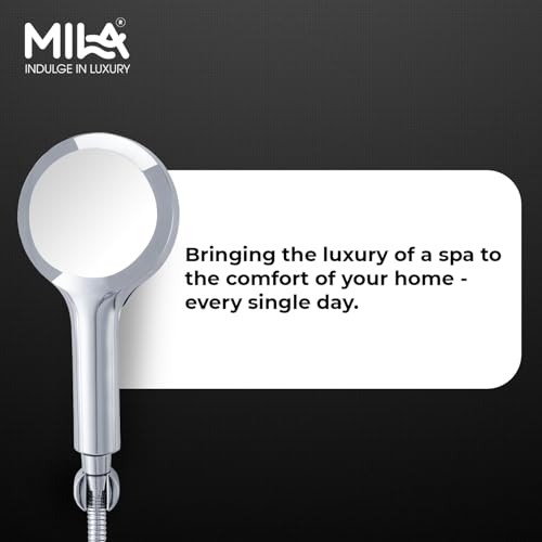 Image of Mila Cliq 4-Function Hand Shower | Rain, Mist, Massage, Mixed Spray Modes | Chrome Finish |ModernDesign | Includes Hose (1.5m), Bracket & Installation Kit (Φ120mm)