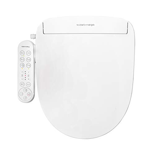 Coway Bidetmega 150 Smart Electronic Bidet Seat with Innovative i-WAVE Technology (For Rounded Toilet Bowl), Bidetmega 150R, White