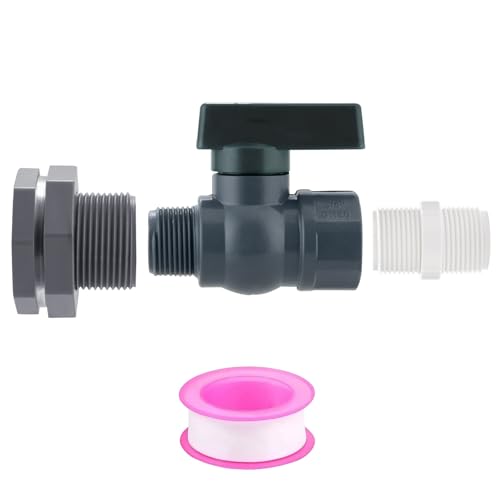 Multipurpose Professional PVC Spigot Fittings Set for Rain Barrels Installation Includes Thread Seal Tape Accessories Rain Barrels Water Tap