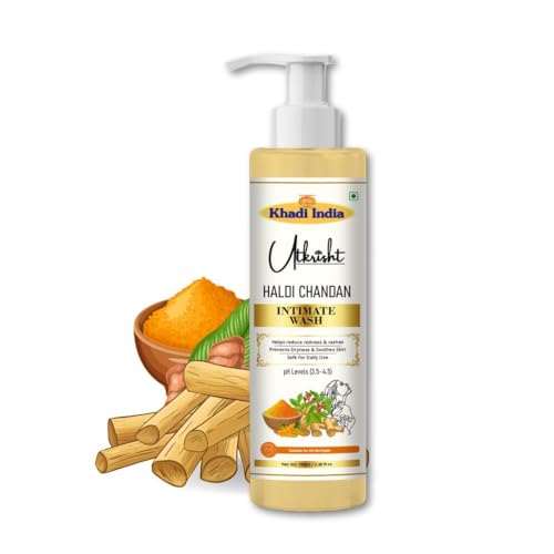 Image of Khadi Haldi Chandan Intimate Wash for Women | Natural Feminine Hygiene Cleanser with Turmeric & Sandalwood | pH Balanced, Gentle, Sulfate-Free | 100ml