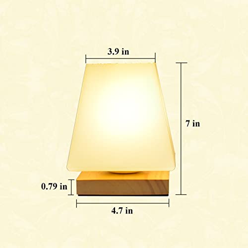 Vase Table Lamp, Diy Vase Lamp Usb Charging Port Dimmable Flower Lamp, Led Frosted Glass Shade Bedside Lamp Room Decor Night Light With Wood Base For Bedroom Living Room Office Home Decor (Trapezoid) #TOP2