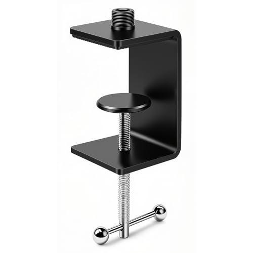 Table Microphone Clamp KB47 - Heavy-Duty Desk Mic Metal Clamp Mount with 5/8-27 Male and 3/8-16 Female Thread, 1PCS