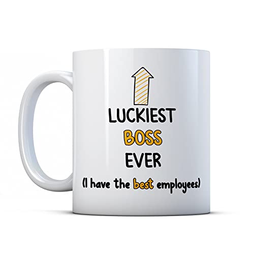 BWW Print - Luckiest Boss Ever (Have The Best Employees) - Manager Gift Mug Ceramic 11fl.oz.