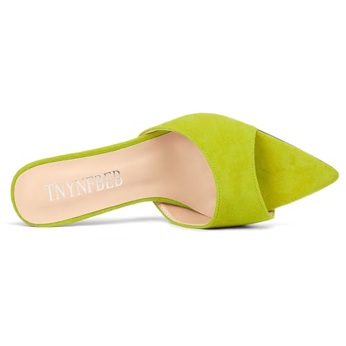 Image of TNYNFBEB Womens Stiletto High Heel Pointed Open Toe Sandals Mules Shoes Slingback Slip-on Prom Party Dress Summer 3.9 Inches Heels
