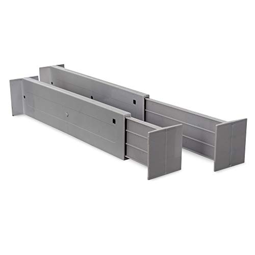 FiNeWaY Set Of 2 Adjustable Drawer Dividers Partition Spring Loaded Expandable Kitchen Bedroom Utensils Dresser Bathroom Bedroom Baby Drawer Makeup Tidy Organiser