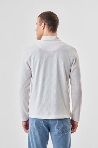 Image of SNITCH Men Casual Jacket | Regular Fit Textured Pattern With Lapel Collar & Full Sleeve | Polyester Blend Zip Closure For Everyday Street Style & Layering