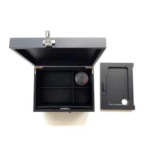 Molinillo de plástico 6 cm | Molinillo de tabaco de forma circular | Cajas de madera negras con misterio Cover