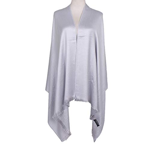 Image of LMVERNA Women's Sparkling Metallic Soft Pashmina Shawls and Wraps Scarf in Solid Colors