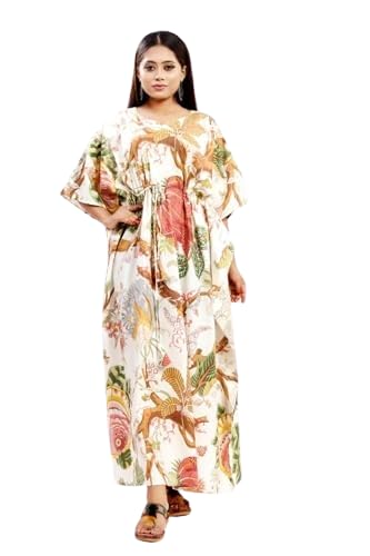 modi factory Maxi Kaftan for Women, Pure Cotton Nighty, Loungewear Kaftan | Hand Block Printed Women Nighty | Free Size-picture-36