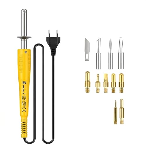 Image of DEVAJI 625 14-in-1 Pyrography Kit 30W | Multi-Purpose Wood Burning & Pyrography Pen Tool | DIY Wood Carving, Leather Embossing, Crafting & Welding Kit | Electric Power | Soldering Iron