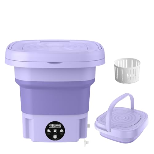 Mini lavadora portátil de 8 litros, lavadora plegable con manguera de secado y drenaje, motor silencioso, lavado rápido para ropa de bebé, ropa interior y prendas delicadas, dormitorio de viaje