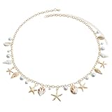 調整可能なウエストチェーンファッショナブルなシーシェルチャームチャームウエストアクセサリースタイリッシュなドレス用水着用の調整可能なビーチアクセサリー