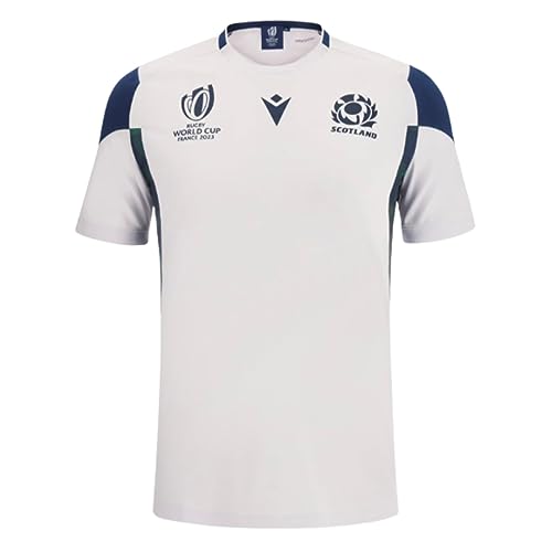 T-shirt Écosse RWC 2023 Macron blanc idéal pour vos entraînements de rugby