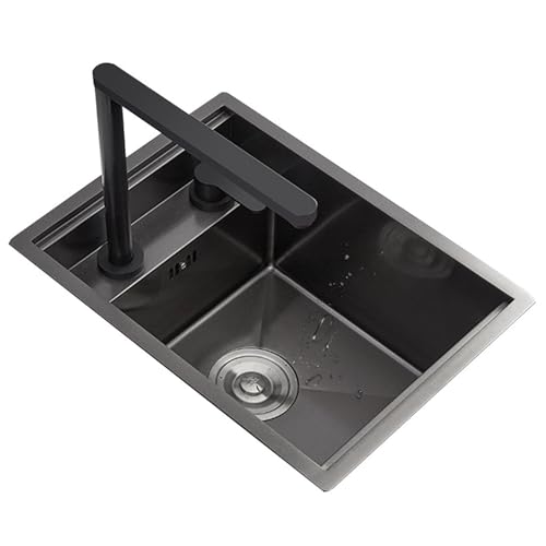 Lavello da cucina a vasca singola in acciaio inox con piastra di coperturaLavello compatto per bar/appartamento per la casa, ideale per il lavaggio delle verdure (30 x 45 x 22 cm) Design salvaspazio