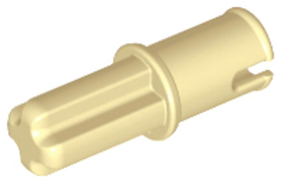 LEGO Technic, Axle 1L with Pin without Friction Ridges Part 3749 (Tan, 10, Bricks)