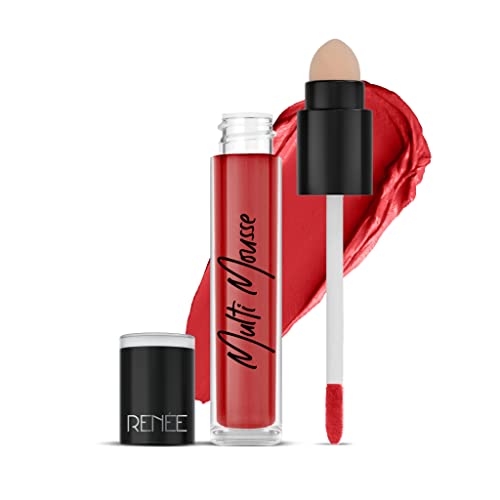 Image of RENEE Multi-mousse for Lips, Cheeks & Eyes, Cherry Souffle 5gm | Matte Finish, Rich Color Payoff With Weightless & Velvety Smooth Texture | Non-drying, Highly Blendable Formula