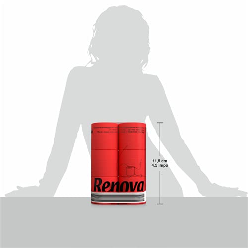 Renova Black Label badkamerweefsel rood, 3-laags, gekleurde en dubbelzijdige technologie, 6 rollen - Image 7