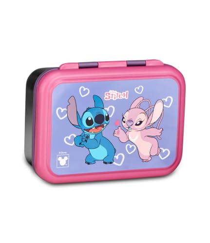 Seven Portamerenda Lilo & Stitch, Lilla, 850 ml, Resistente al calore, Divisorio interno, Lavabile in lavastoviglie, Base in acciaio, Scuola, Sport, Viaggio, Bambino, Bambina