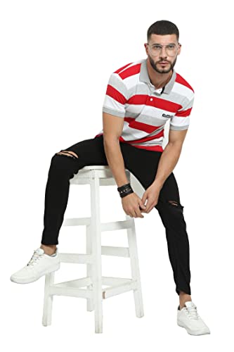 Image of fanideaz Mens Half Sleeve Premium Cotton Stylish Striped Branded Polo T-Shirt for Mens || Polo T Shirt for Men Comfort || Tshirt for Men Stylish Regular fit
