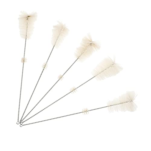 BESTYASH Flask Brush 5pcs Bottle Cleaning Brush Set for Tubes Bottles Flasks Cylinders Beaker Cleaner
