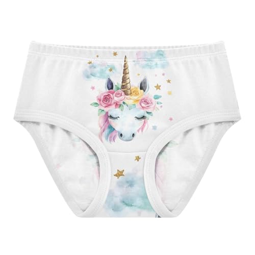 Watercolor Unicorn Face Glitter Horn Toddler Girls's Underwear 2T 202c1013