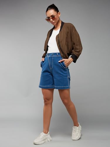Image of Dolce Crudo Women's Regular High Rise Stretchable Denim Shorts