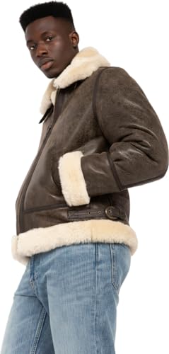 Schott NYC Lc1259, Chaqueta para Hombre, Marrón, L