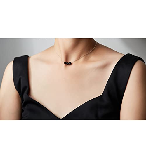 Dainty Real Black Tourmaline Crystal Pendant 925 Sterling Silver Chain Protection Necklace And Healing Spiritual Crystal Stone October Birthstone Choker Necklace Jewelry Gift For Women Teen Girls 1 #TOP4