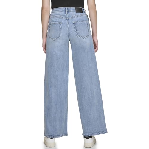 DKNY Womens High Rise Wide Leg Jeans4