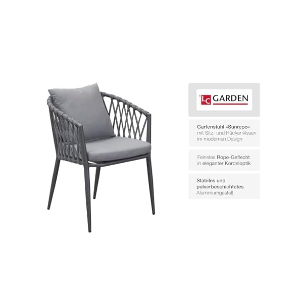 LC Garden Unicamo Sunrepo Armlehnstuhl Rope Anthrazit