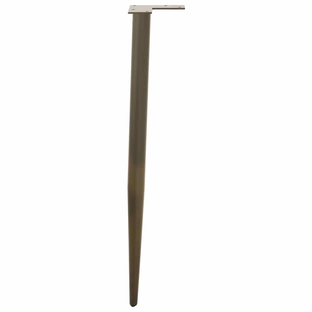 Gambe coniche per tavolo consolle in acciaio naturale, 4 gambe con regolazione in altezza 72-73 cm, struttura stabile con piastra di montaggio e viti per tavolo da pranzo