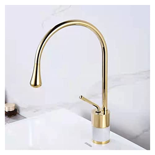 Robinet en laiton et marbre mitigeur luxe doré chrome