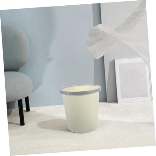 Caneca de basura rectangular sin tapa beige miniatura 7