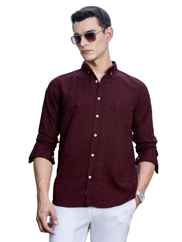 Image of Thomas Scott Men's | Solid | Long Sleeve | Polyster Blend | Casual | Button Down Collar | Shirts for Men