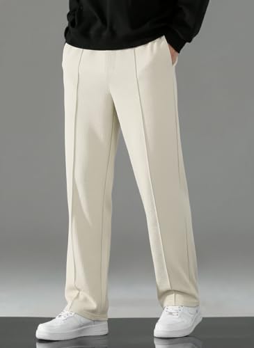 Image of TAGAS Men's Textured Straight Fit Trouser | Premium Stretch Fabric | Comfortable Regular Fit | Casual & Formal Wear Pant for Men
