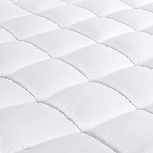 D & G THE DUCK AND GOOSE CO 2" Thick Mattress Topper King Size, Gel-Fiber Filled Bed Topper with Double Border Pillow Top Construction Guest Room